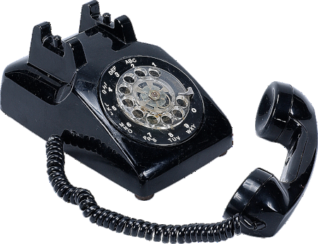 black rotary phone off the hook
