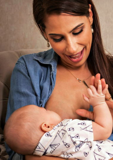 Mother breastfeeding a baby